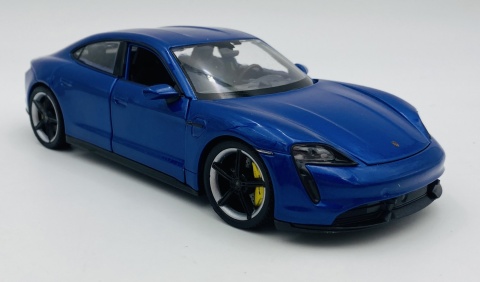 PORSCHE Taycan Turbo S model 24107 metal WELLY 1:24 niebieski