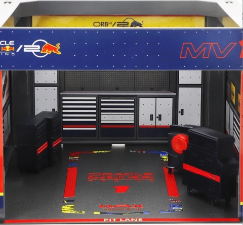 ZESTAW Red Bull F1 #1 Verstappen Pit Stop diorama 2024 RB20 BBurago 1:43