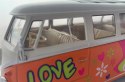 VW Volkswagen T1 1963 Love Peace model WELLY 1:24