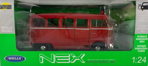 VW Volkswagen T1 1963 Straż Pożarna WELLY 1:24 VW Volkswagen T1 1963 Straż Pożarna WELLY 1:24