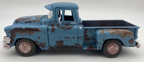 1955 GMC Blue Chip podrdzewiały 1:24 Motormax 79071 Weathered Treasures
