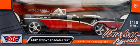 BUICK Roadmaster 1957 1:18 model Motormax 79008 czarny z czerwonym