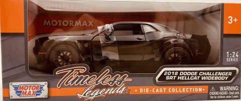 DODGE Challenger SRT Hellcat 1:24 Motormax 79350 czarny