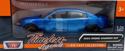 DODGE Charger SXT 2023 model 1:24 Motormax 79387 niebieski
