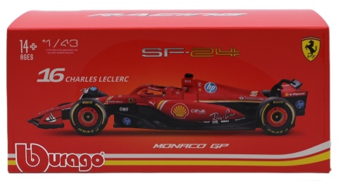 F1 FERRARI F1 SF24 2024 Monaco Leclerc KASK BBurago 1:43