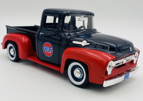 Ford F-100 PICKUP 1956 GULF + oil tanker model 1:24 Motormax 79611