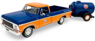 Ford F-150 Custom Pickup 1979 + oil tanker GULF 1:24 Motormax 79612