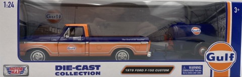 Ford F-150 Custom Pickup 1979 + oil tanker GULF 1:24 Motormax 79612