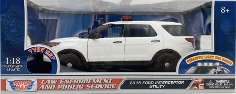 Ford Interceptor Police Utility 2015 światło / dźwięk 1:18 Motormax 73995