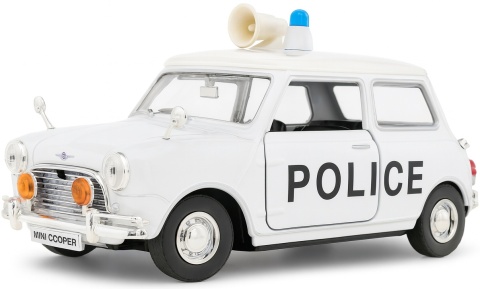Morris Mini Cooper 1961-67 Police 1:18 model Motormax 79742 City Classics