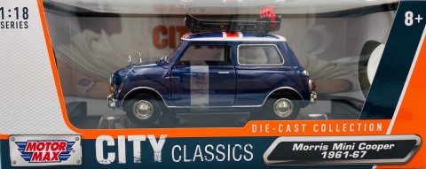 Morris Mini Cooper 1961-67 trophy 1:18 model Motormax 79741 City Classics