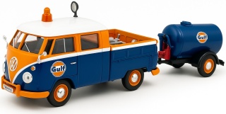VW Type 2 T1 Delivery Van + oil tanker GULF model 1:24 Motormax 79610