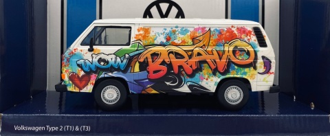 VW Type 2 (T3) Transporter 1:24 Motormax 79599 grafifiti