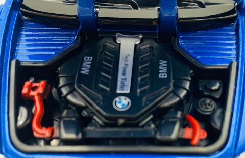 BMW X6 xDrive50i światło dźwięk model METAL 1:26 MSZ 68250A niebieski