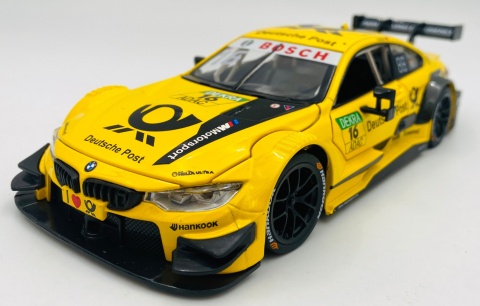 BMW M4 DTM #16 DTM Deutsche Post światło dźwięk model METAL 1:24 MSZ 68256