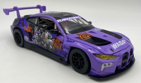 BMW M4 GT3 WASA światło dźwięk model METAL 1:24 MSZ 68296A fiolet graffiti