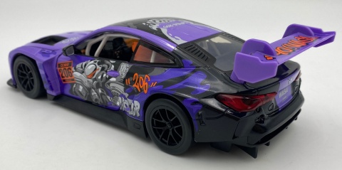 BMW M4 GT3 WASA światło dźwięk model METAL 1:24 MSZ 68296A fiolet graffiti