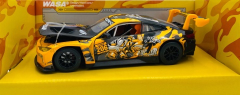 BMW M4 GT3 WASA światło dźwięk model METAL 1:24 MSZ 68296A żółty graffiti