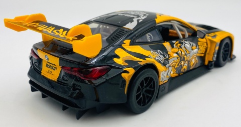 BMW M4 GT3 WASA światło dźwięk model METAL 1:24 MSZ 68296A żółty graffiti