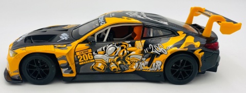 BMW M4 GT3 WASA światło dźwięk model METAL 1:24 MSZ 68296A żółty graffiti