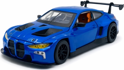 BMW M4 GT3 światło dźwięk model METAL 1:24 MSZ 68277A niebieski