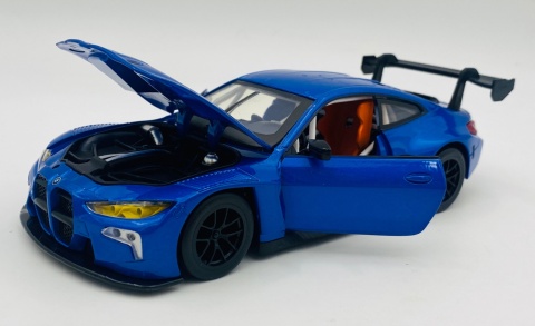 BMW M4 GT3 światło dźwięk model METAL 1:24 MSZ 68277A niebieski