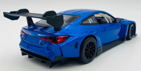 BMW M4 GT3 światło dźwięk model METAL 1:24 MSZ 68277A niebieski