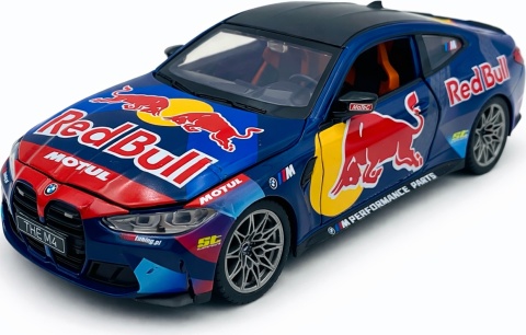 BMW M4 Red Bull światło dźwięk model METAL 1:24 MSZ 68292