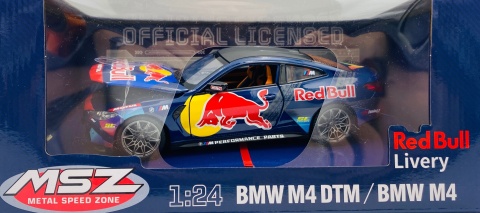 BMW M4 Red Bull światło dźwięk model METAL 1:24 MSZ 68292