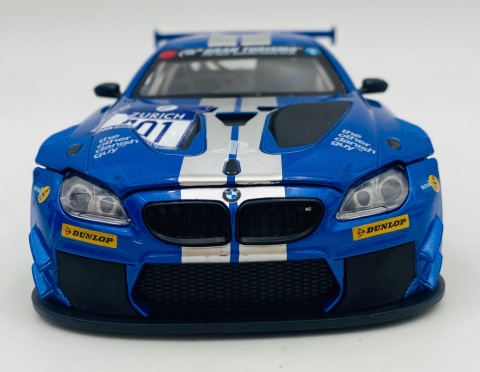 BMW M6 GT3 światło dźwięk model METAL 1:24 MSZ 68255A niebieski