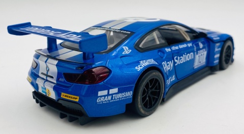 BMW M6 GT3 światło dźwięk model METAL 1:24 MSZ 68255A niebieski