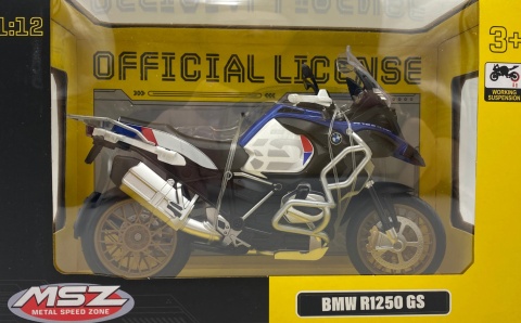 BMW R 1250 GS Adventure motocykl model 1:12 MSZ 68707