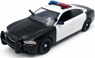 Dodge Charger Pursuit 2011 biały/czarny światło/dźwiek 1:24 Motormax 79533