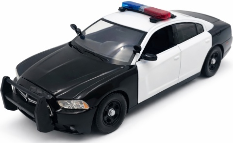 Dodge Charger Pursuit 2011 biały/czarny światło/dźwiek 1:24 Motormax 79533