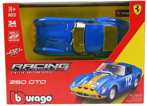 FERRARI RACING - 250 GTO Blue #112 model do składania Bburago 26585