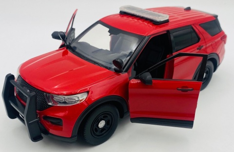 Ford Explorer Interceptor czerwony bez oznaczeń 2022 1:24 Motormax 76998
