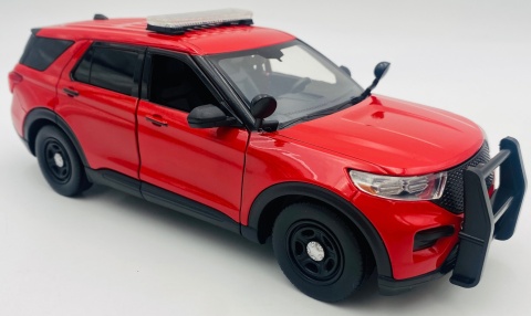 Ford Explorer Interceptor czerwony bez oznaczeń 2022 1:24 Motormax 76998