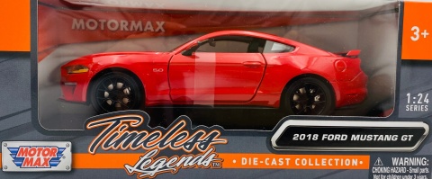 Ford MUSTANG GT 5.0 2018 model 1:24 Motormax 79352 czerwony