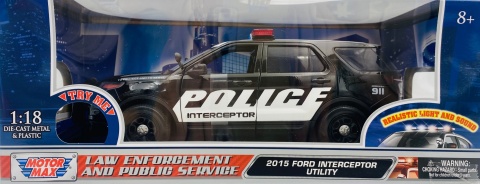 Ford Police Interceptor Utility 2015 światło / dźwięk 1:18 Motormax 73994