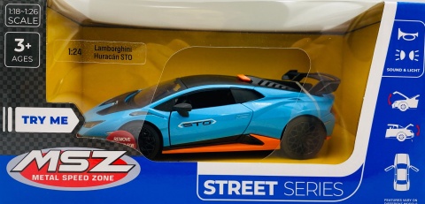 LAMBORGHINI Huracan STO światło dźwięk model METAL 1:24 MSZ 68279 niebieski
