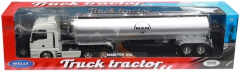 MAN TGX ciągnik z naczepą cysterną TIR model WELLY 1:32