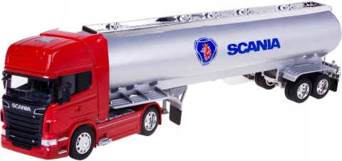 Scania V8 R730 ciągnik z naczepą cysterną TIR model WELLY 1:32