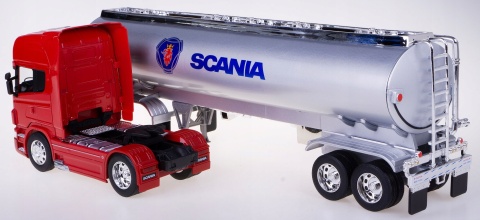 Scania V8 R730 ciągnik z naczepą cysterną TIR model WELLY 1:32