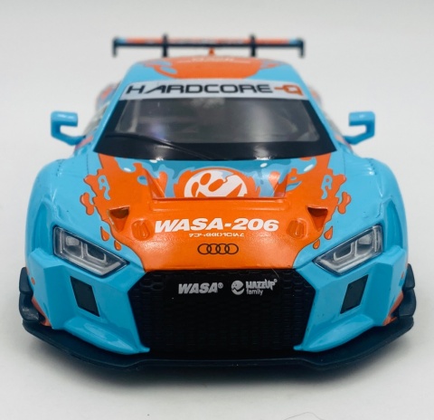 AUDI R8 LMS WASA światło dźwięk model METAL 1:24 MSZ 68291A blue graffiti