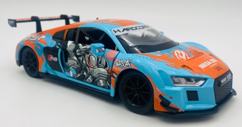 AUDI R8 LMS WASA światło dźwięk model METAL 1:24 MSZ 68291A blue graffiti