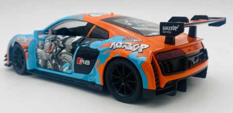 AUDI R8 LMS WASA światło dźwięk model METAL 1:24 MSZ 68291A blue graffiti