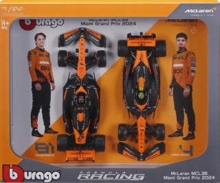DUŻY ZESTAW McLaren F1 Norris Piastri MCL38 do zawieszenia BBurago 1:24