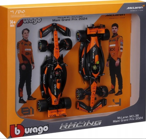 DUŻY ZESTAW McLaren F1 Norris Piastri MCL38 do zawieszenia BBurago 1:24