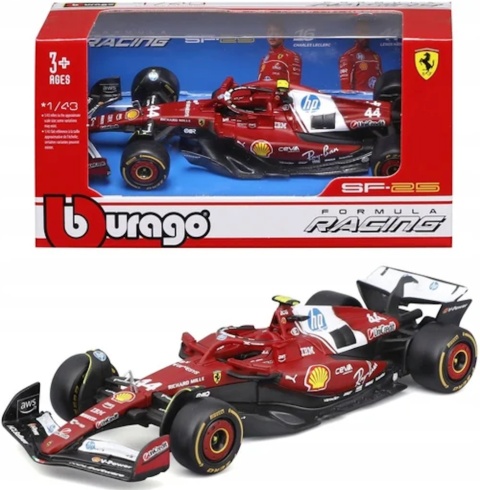 F1 Formuła 1 bolid FERRARI SF-25 2025 L. Hamilton #44 model BBurago 1:43