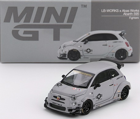 FIAT ABARTH 595 LB-WORKS x Abas Works Fighters MGT01064 MiniGT 1:64 szary